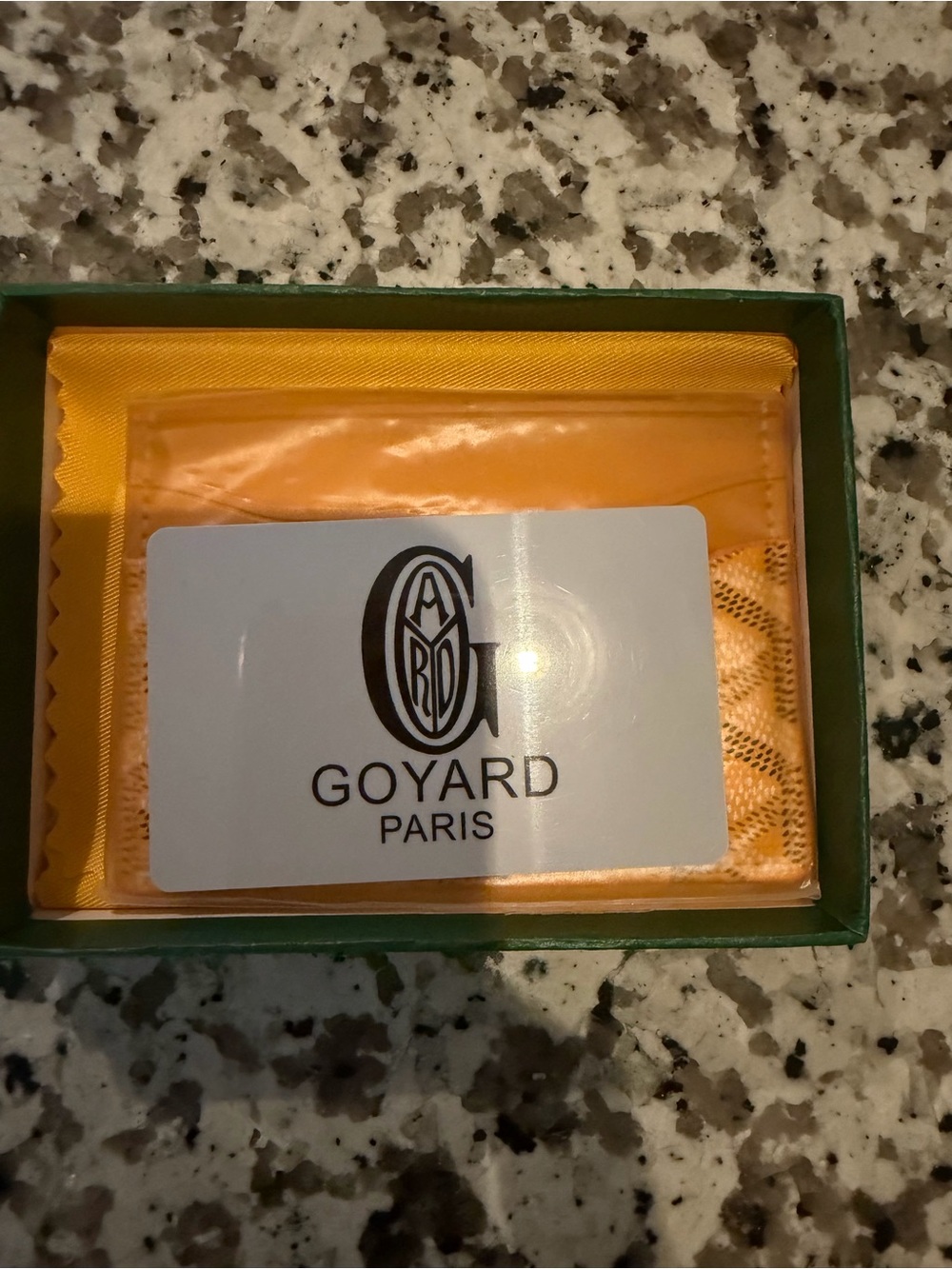 Goyard Orange Card & Key Holder with Signature Pattern
